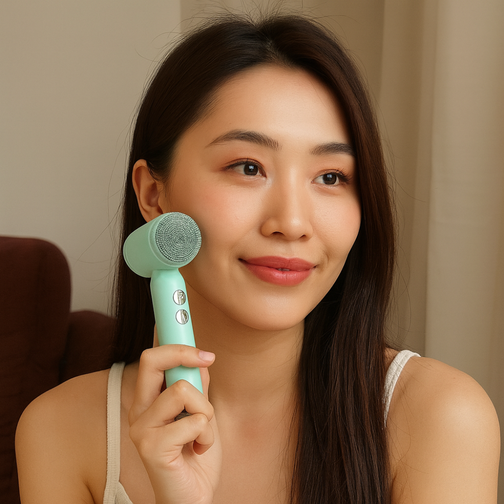 6 In 1 Ultrasonic Electric Face Cleansing Brush Compress